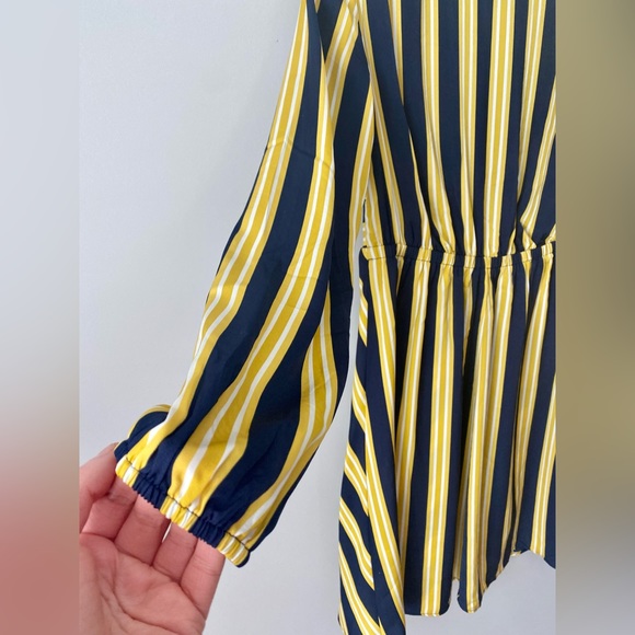 Express S Yellow/Navy Blue Striped Dress, Used, Quantity 1 available. - Picture 12 of 13